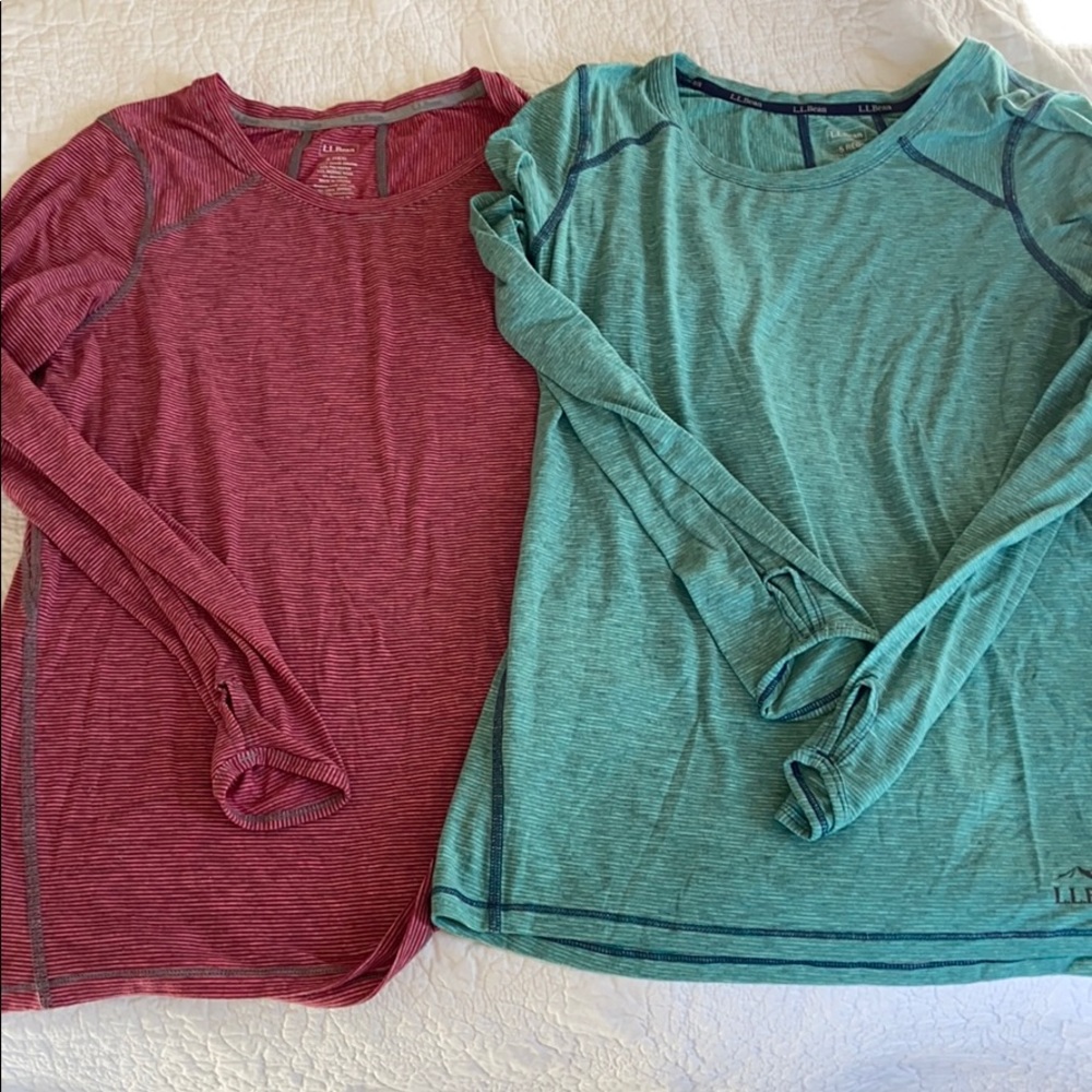 Lot of 2 LLBean long sleeve tees